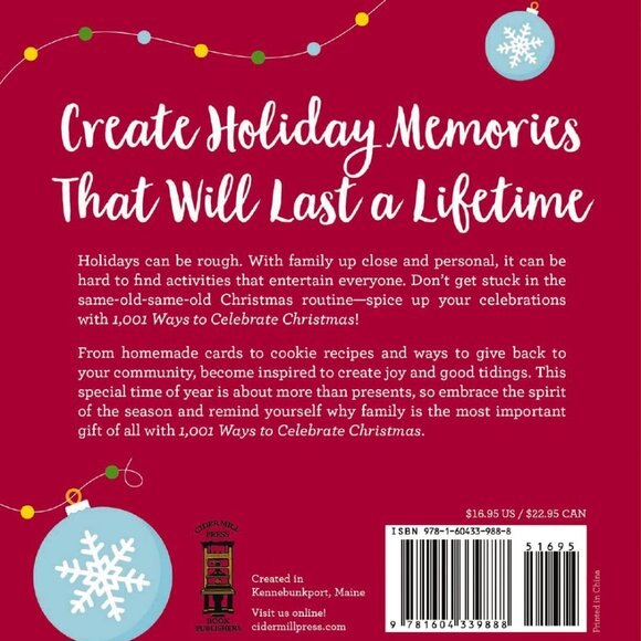 1,001 Ways to Celebrate Christmas Book NEW Cider Mill Press 2020 Holiday Joy - Picture 2 of 4